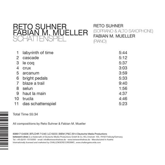 Schattenspiel - CD Audio di Reto & Fabian M.M Suhner - 2