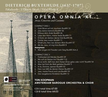 Opere vocali vol.4 - CD Audio di Dietrich Buxtehude,Ton Koopman