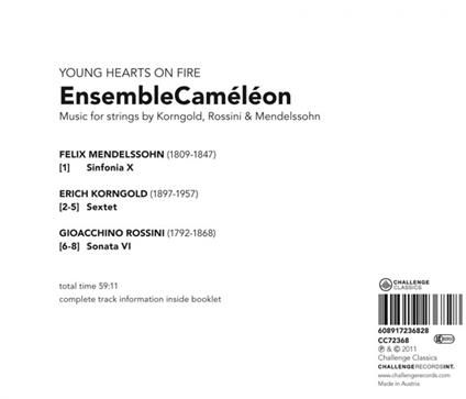 Young Hearts On Fire - CD Audio di Ensemble Cameleon