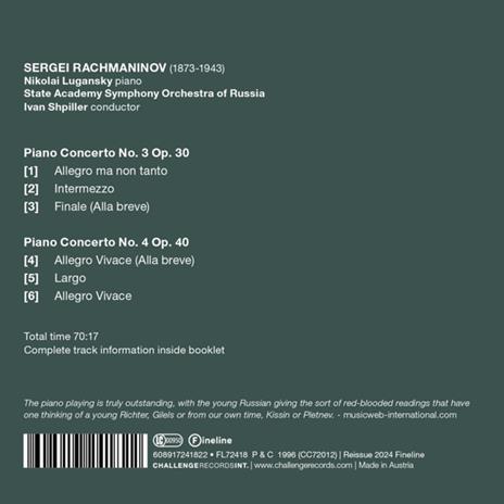 Sergei Rachmaninov. Piano Concertos 3 & 4 - CD Audio di Sergei Rachmaninov - 2
