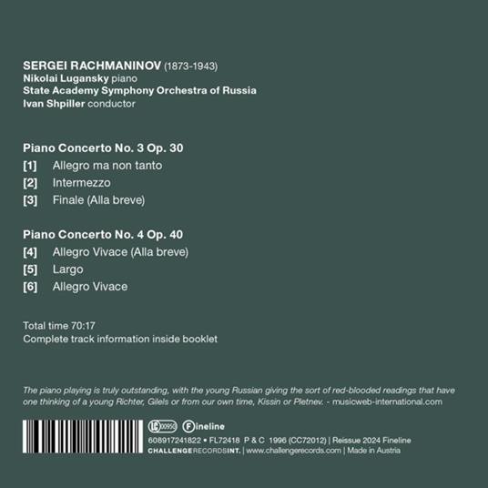 Sergei Rachmaninov. Piano Concertos 3 & 4 - CD Audio di Sergei Rachmaninov - 2