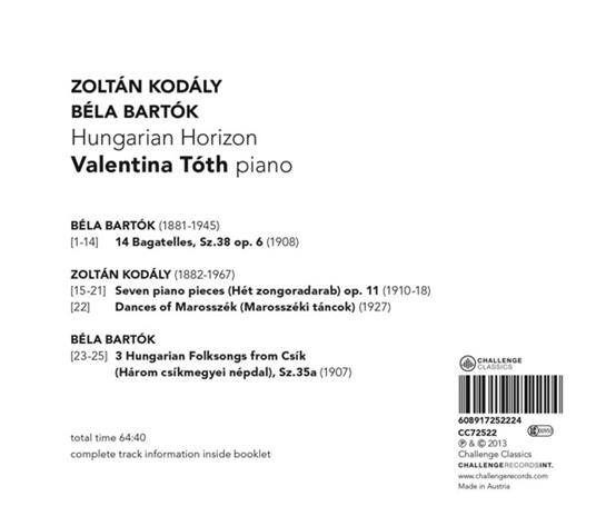 Hungarian Horizon - CD Audio di Zoltan Kodaly,Bela Bartok - 2