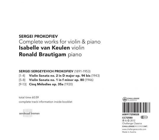 Complete Works for Violin - CD Audio di Sergei Prokofiev - 2