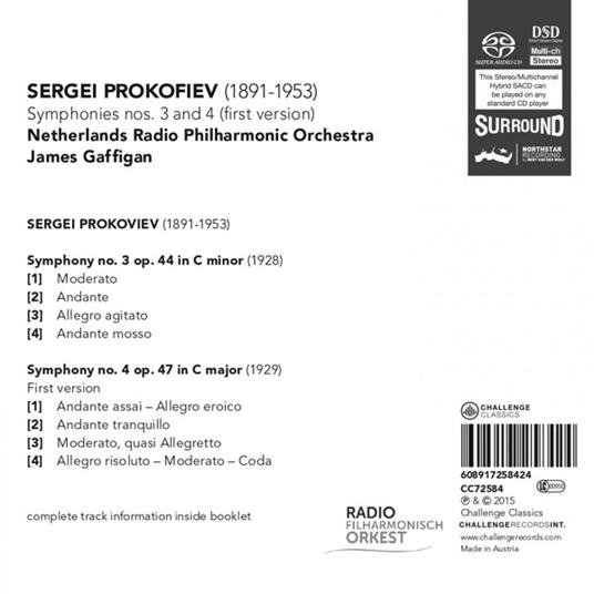 Symphonies No. 3 & 4 - SuperAudio CD di Sergei Prokofiev - 2