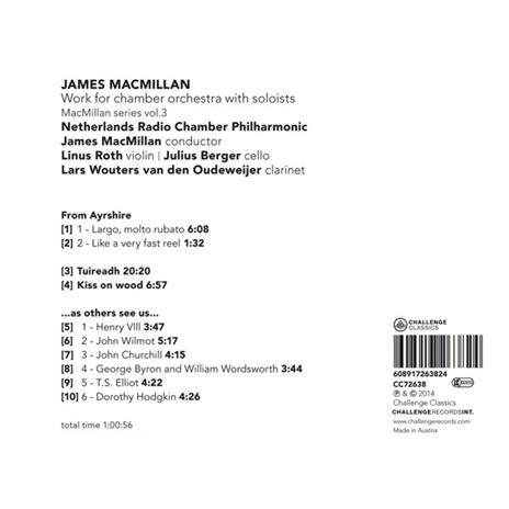 Works For Chamber Orchestra With Soloists - CD Audio di J. Macmillan - 2