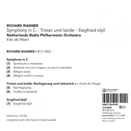 Symphony in C - Tristan - CD Audio di Richard Wagner - 2