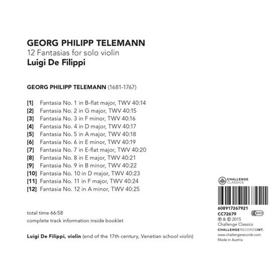 12 Fantasie per violino solo - CD Audio di Georg Philipp Telemann - 2