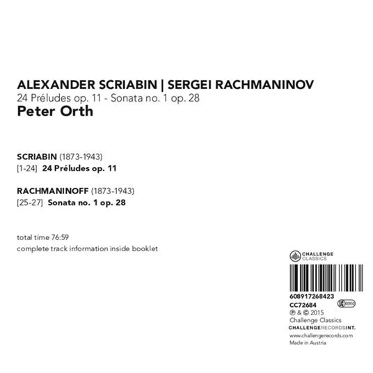 24 Preludes Op.11-Sonata No.1 Op.28 - CD Audio di Peter Orth - 2