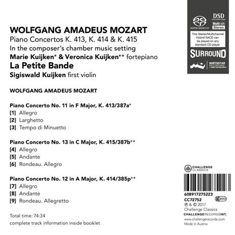 Concerti per Pianoforte - SuperAudio CD di Wolfgang Amadeus Mozart - 2