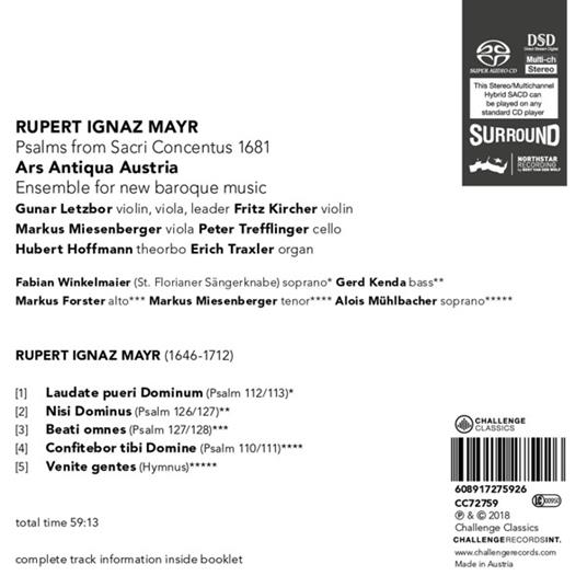 Psalms From... - SuperAudio CD di Rupert Ignaz Mayr - 2