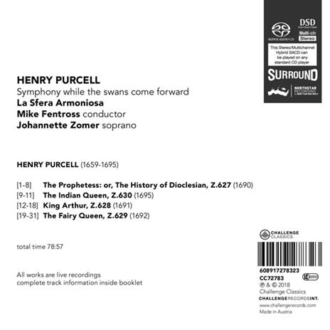 Symphony While The Swans Come Forward - SuperAudio CD di Henry Purcell,Sfera Armoniosa - 2