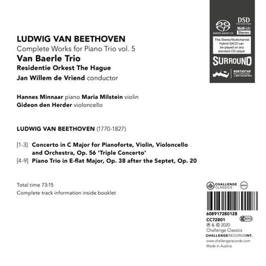 Beethoven. Complete Works For Piano Trio Vol.5 -Sacd- - SuperAudio CD di Van Baerle Trio-Residentie Orkest-Jan Willem De Vriend - 2