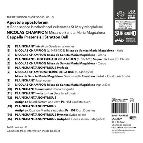 Apostola Apostolorum. The Den Bosch Choirbooks Vol. 3 - SuperAudio CD di Cappella Pratensis - 2