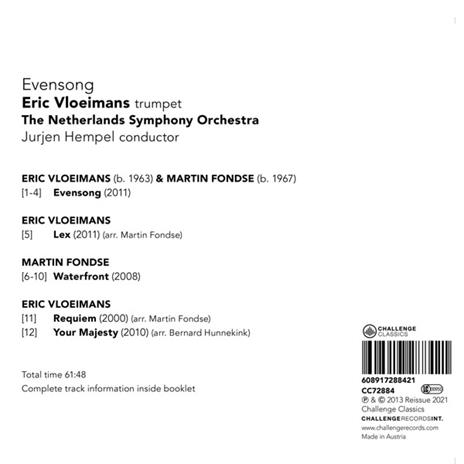 Evensong - CD Audio di Eric - The Netherlands Symphony Orchestra - Jurje Vloeimans - 2