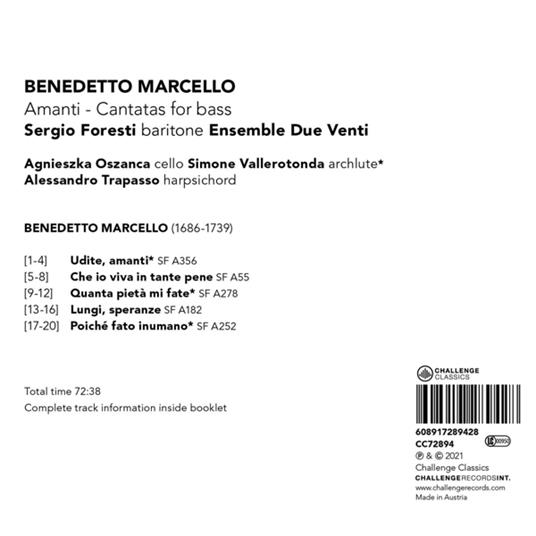 Amanti - Cantatas For Bass - CD Audio di Sergio Foresti - 2