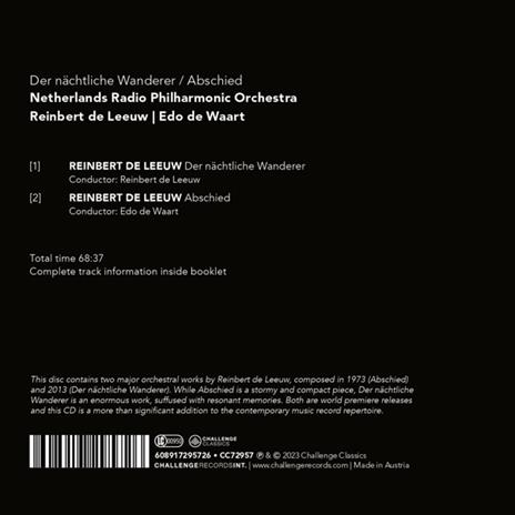 Der Nachtliche Wanderer... - CD Audio di Reinbert de Leeuw - 2