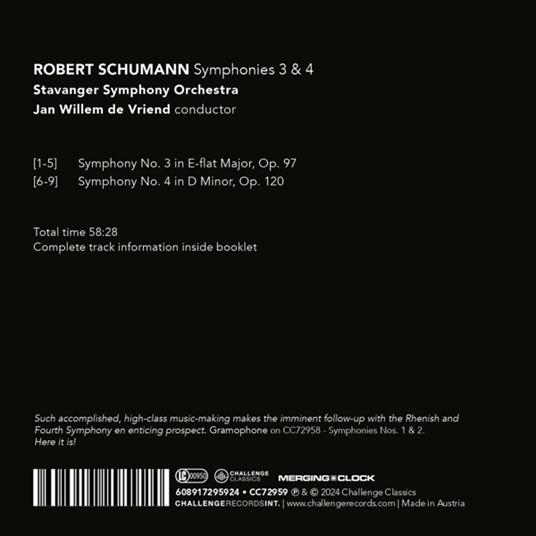 Symphonies 3 & 4 - CD Audio di Robert Schumann - 2