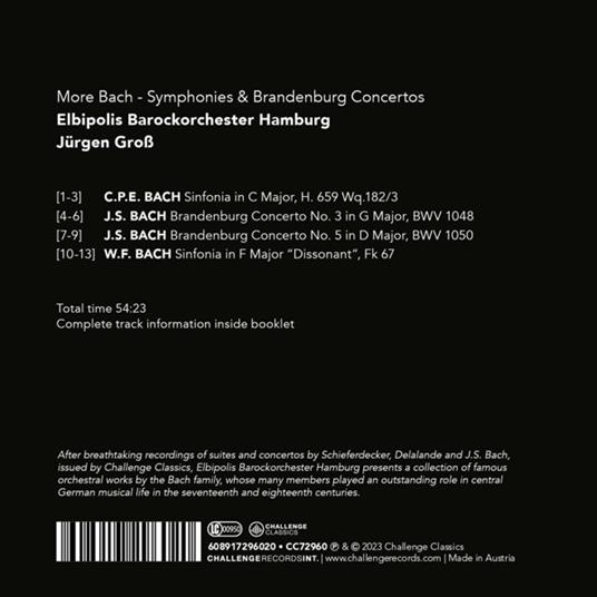 More Bach (Werke Von C.P.E. Bach | J.S. Bach | W.F. Bach) - CD Audio di Carl Philipp Emanuel Bach,Johann Sebastian Bach,Wilhelm Friedemann Bach - 2