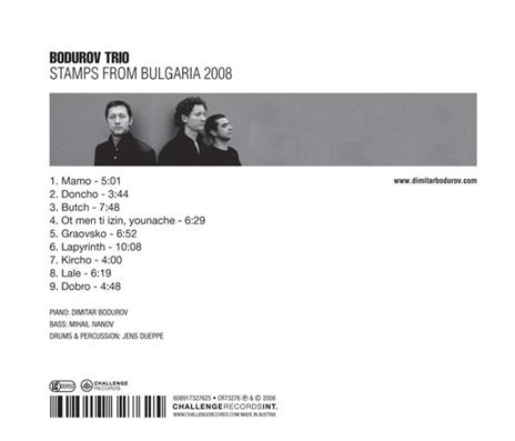 Stamps from Bulgaria 2008 - CD Audio di Bodurov Trio - 2