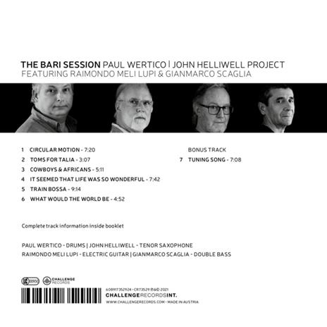 Bari Sessions - CD Audio di Paul - John Helliwell Project Feat. Raimondo Meli L Wertico - 2