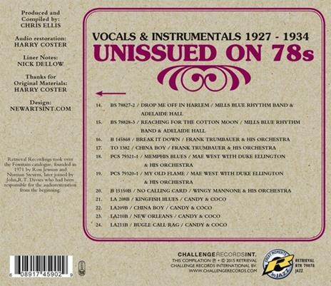 Unissued 78s - Vocals & Instrumentals - CD Audio - 2