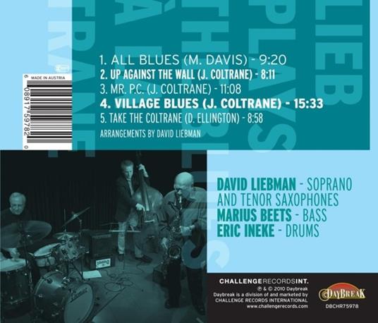 David Liebman Trio-Lieb Plays The Blues - CD Audio di David Liebman - 2