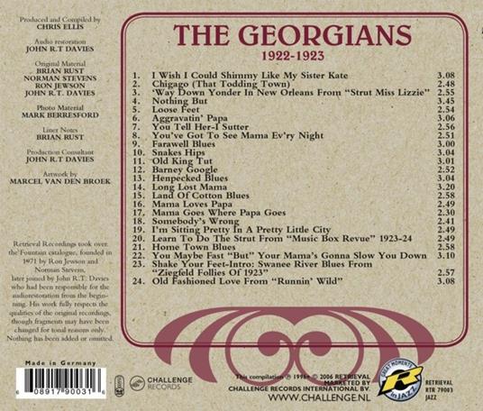Georgians 1922-1923 - CD Audio di Georgians - 2
