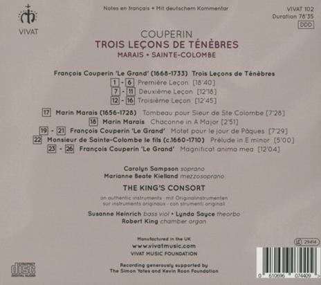 Trois Lecons De Tenebres - CD Audio di François Couperin - 2