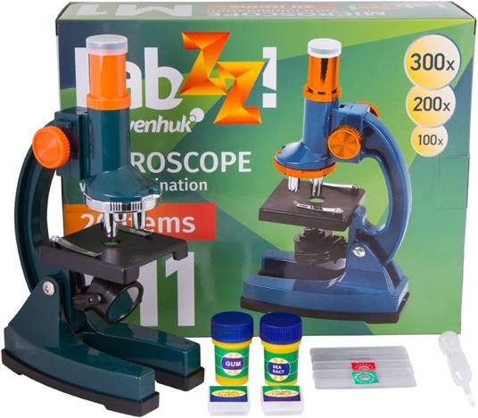 Levenhuk Microscopio per Ragazzi LabZZ M1 con Kit di Accessori (Pipetta, Vetrini Vuoti, Coprivetrini, Adesivi per Vetrini e Sale Marino Inclusi) - 3