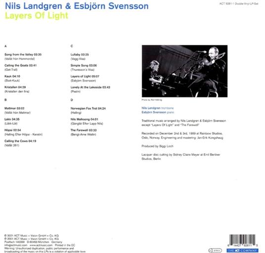 Nils Landgren & Esbjorn Svensson - Layers Of Light - Vinile LP - 2