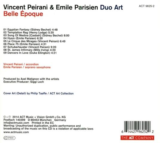 Belle epoque - CD Audio di Vincent Peirani,Emile Parisien - 2