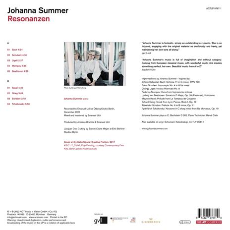 Resonanzen (LP - Incl. Hi-Res Download) - Vinile LP di Johanna Summer - 2