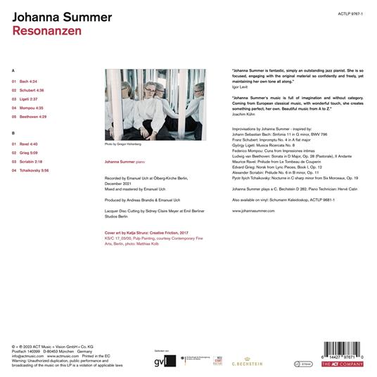Resonanzen (LP - Incl. Hi-Res Download) - Vinile LP di Johanna Summer - 2