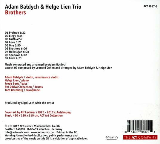 Brothers - CD Audio di Helge Lien,Adam Baldych - 2