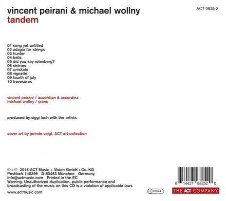 Tandem - CD Audio di Michael Wollny,Vincent Peirani - 2