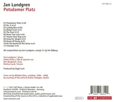 Potsdamer Platz - CD Audio di Jan Lundgren - 2