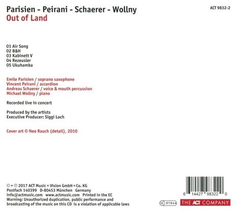 Out of Land - CD Audio di Vincent Peirani,Emile Parisien,Andreas Schaerer - 2