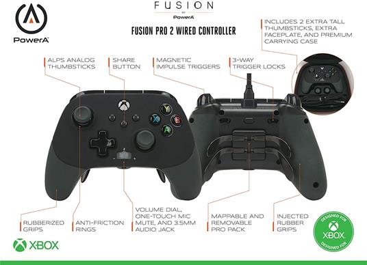 PowerA FUSION Pro 2, controller cablato per Xbox Serie XS, gamepad, controller cablato per videogiochi, controller di gioco, adatto a Xbox One - 2