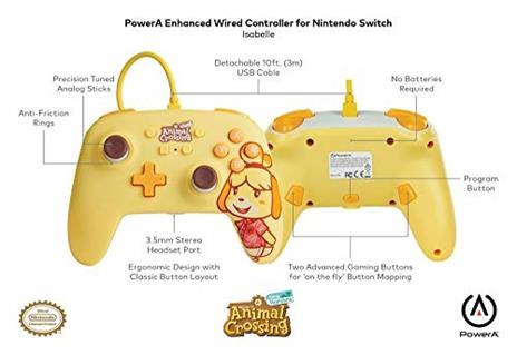 Controller Cablato avanzato PowerA per Nintendo Switch - Animal Crossing: Isabelle, Gamepad, Controller di videogiochi Cablato, Controller di Gioco - Nintendo Switch - 2