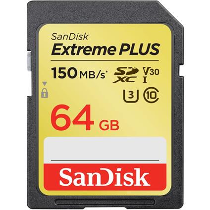 Sandisk Extreme PLUS memoria flash 64 GB SDXC Classe 3 UHS-I