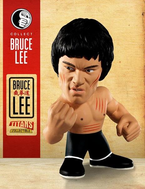 Round 5 Bobble Head Knocker Figure Bruce Lee Titans 2 Scratches in Box - 3