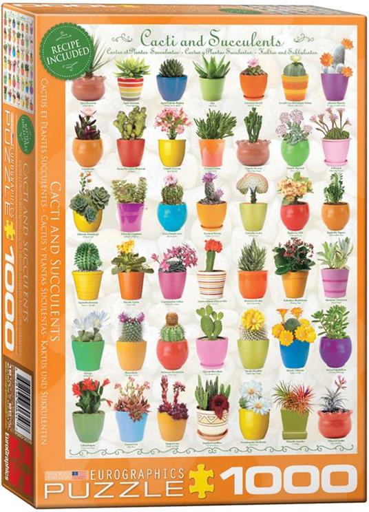 Eurographics Cacti & Succulents 1000pcs Puzzle 1000 pz Flora