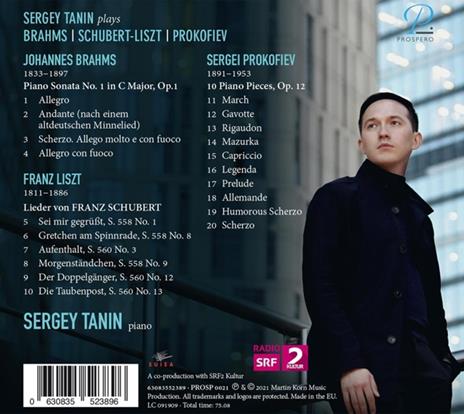 Plays Brahms, Schubert, Liszt & Prokofiev - CD Audio di Sergey Tanin - 2