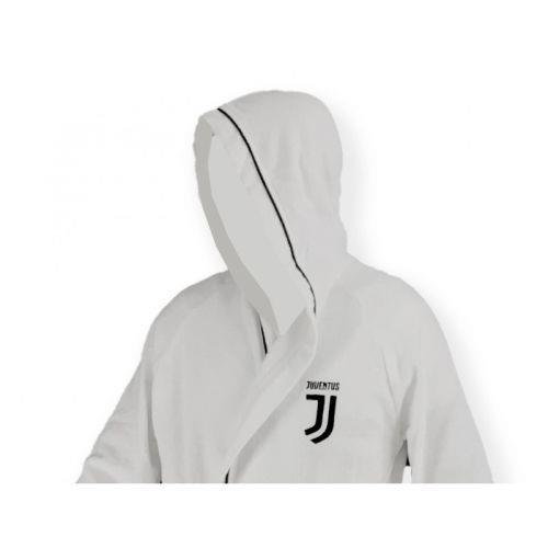 Accappatoio Adulto Originale Juve Juventus in Microspugna Bianco Nero con Zaino Piscina S - 2