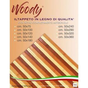 50x75 Cm tex family Tappeto Cucina Woody in Legno Bamboo Marrone SFUMATO Tutte Le Misure 