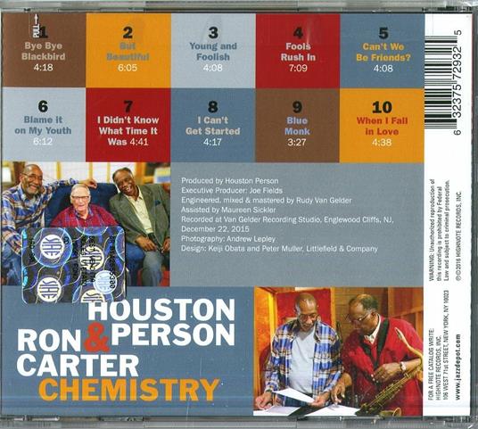 Chemistry - CD Audio di Ron Carter,Houston Person - 2