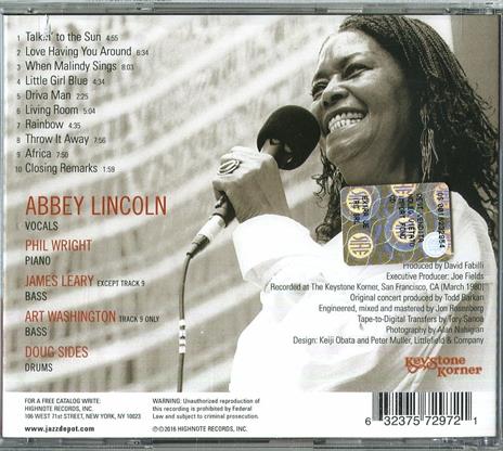 Love Having You Around - CD Audio di Abbey Lincoln - 2