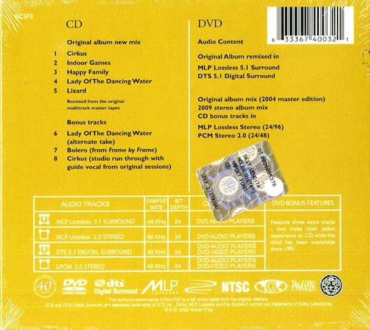 Lizard (40th Anniversary Editions) - CD Audio + DVD di King Crimson - 2