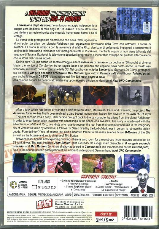 L' invasione degli astronazi. Edizione limitata 500 copie di Alberto Genovese - DVD - 2