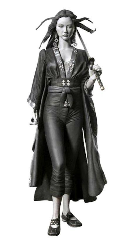 Sin City Action Figure Miho Black & White + Swords Bow - 3
